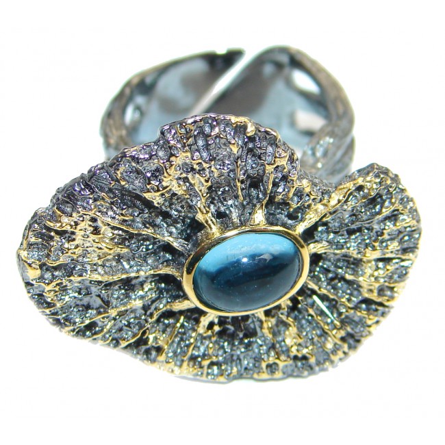 Julietta Blue Topaz Sterling Silver handmade ring size 6 adjustable