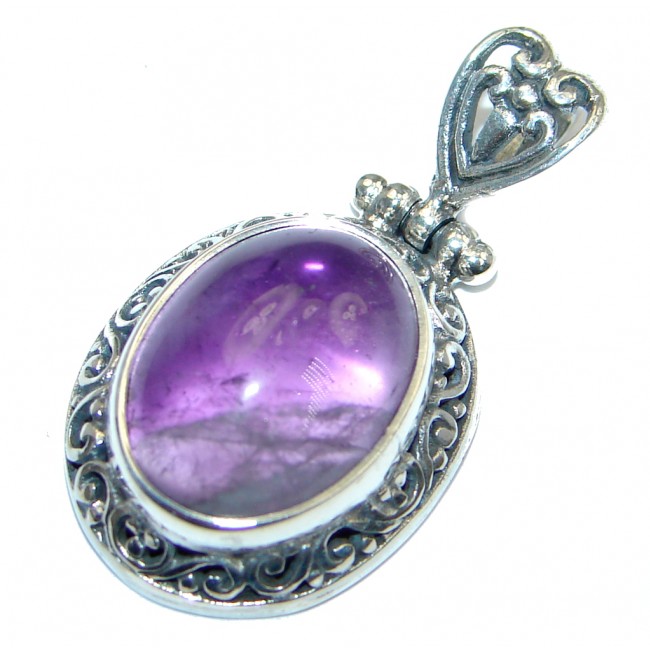 Petite Purple genuine Amethyst Sterling Silver handmade Pendant