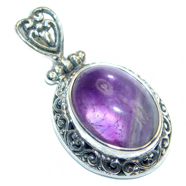 Petite Purple genuine Amethyst Sterling Silver handmade Pendant