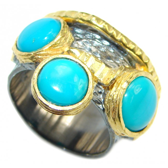 Excellent quality Sleeping Beauty Turquoise Sterling Silver handmade ring size 6