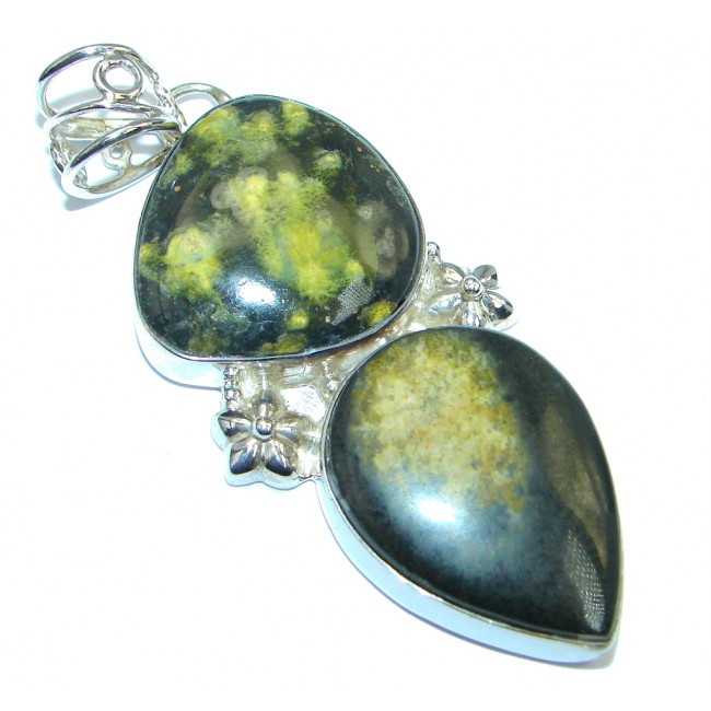 Collected Storm Bumble Bee Jasper Sterling Silver handmade Pendant