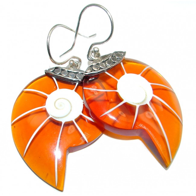 Fabulous Ocean Shell Sterling Silver handmade earrings