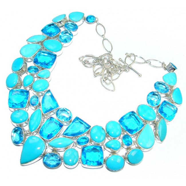 Jumbo Aura Of Beauty natural Sleeping Beauty Turquoise Sterling Silver handmade Necklace