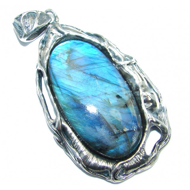 Highest quality genuine Blue Labradorite Sterling Silver handmade Pendant