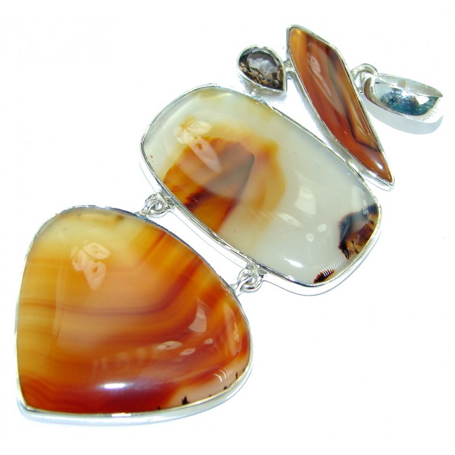 Jumbo Best quality Montana Agate Sterling Silver handcrafted Pendant