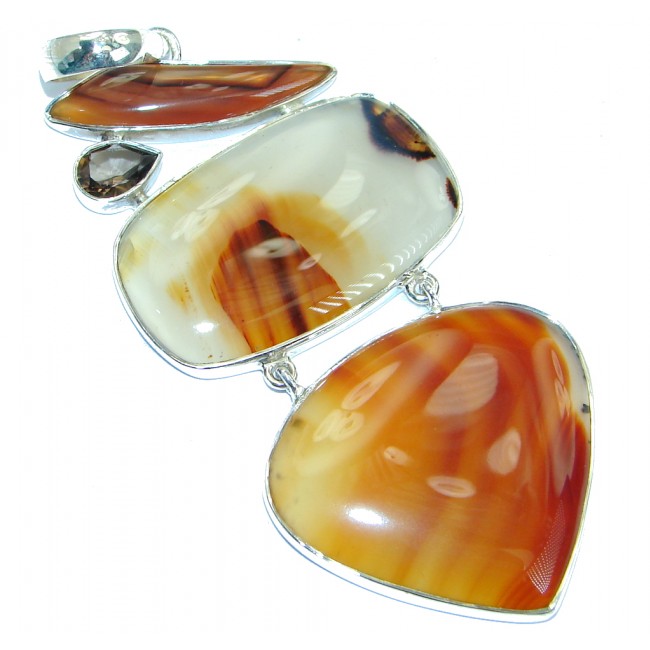 Jumbo Best quality Montana Agate Sterling Silver handcrafted Pendant