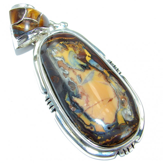 One of the kind genuine Koroit Opal Sterling Silver handcrafted Pendant
