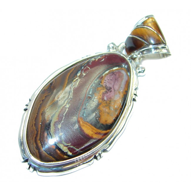 One of the kind genuine Koroit Opal Sterling Silver handcrafted Pendant