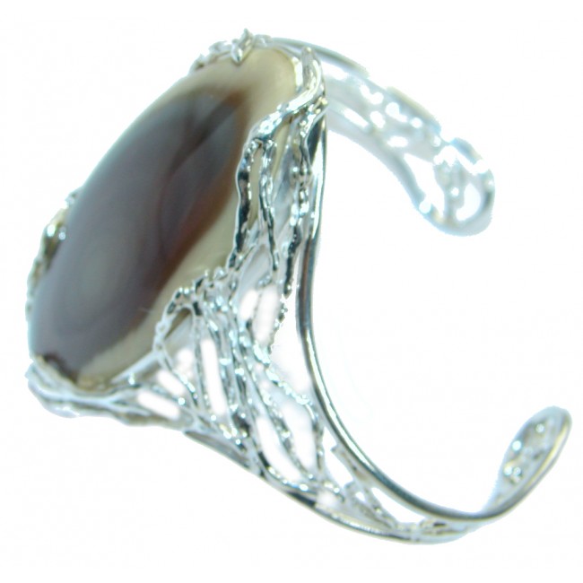 Real Treasure Royal Imperial Jasper .925 Sterling Silver Bracelet / Cuff