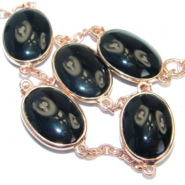 Flawless Faceted Onyx Gold Rhodium plated over Sterling Silver Bracelet