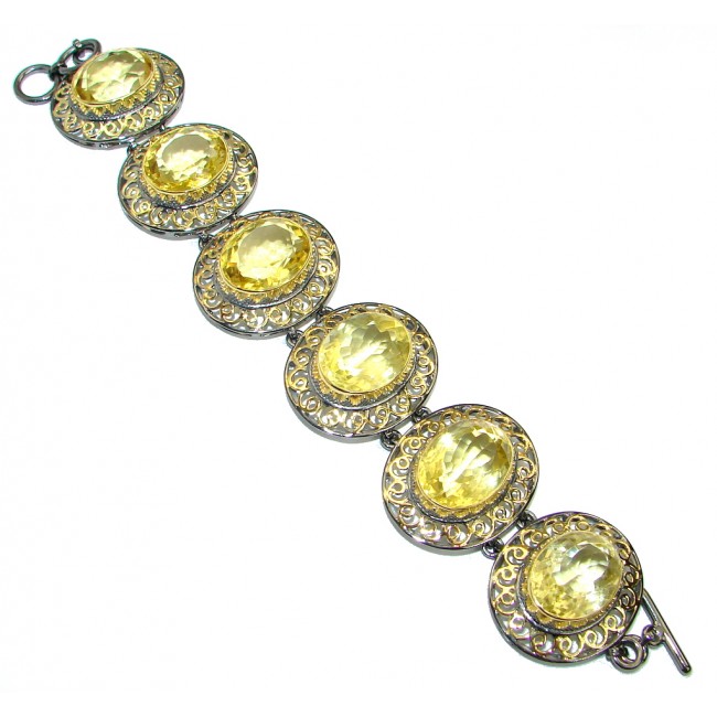 Real Treasure created Citrine Gold plated over .925 Sterling Silver handmade Bracelet
