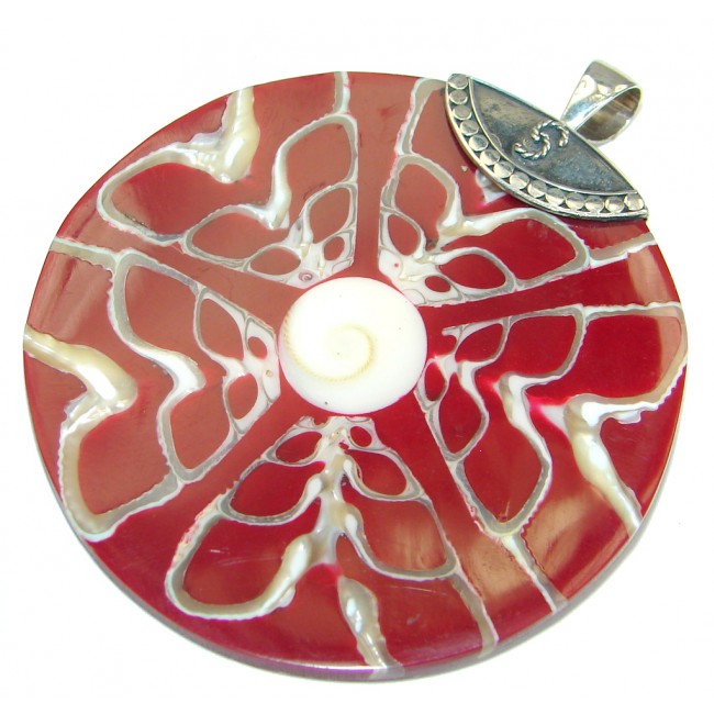 Rich Design Genuine Shell .925 Sterling Silver handmade Pendant