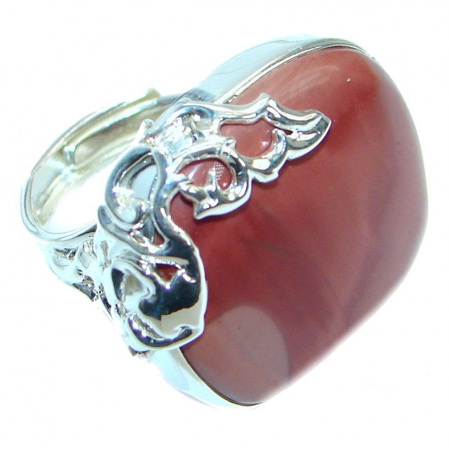 Australian Mookaite Sterling Silver Ring size 7 adjustable