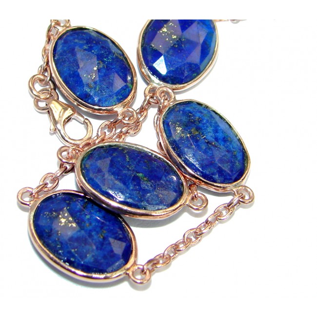 Flawless Passion Lapis Lazuli Rose Gold plated over .925 Sterling Silver Bracelet