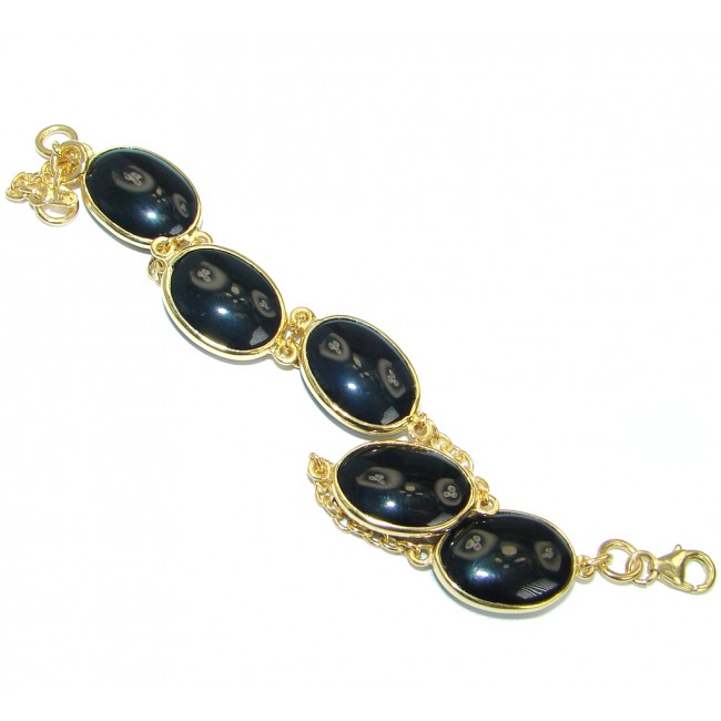 Flawless natural Onyx Gold over .925 Sterling Silver Bracelet