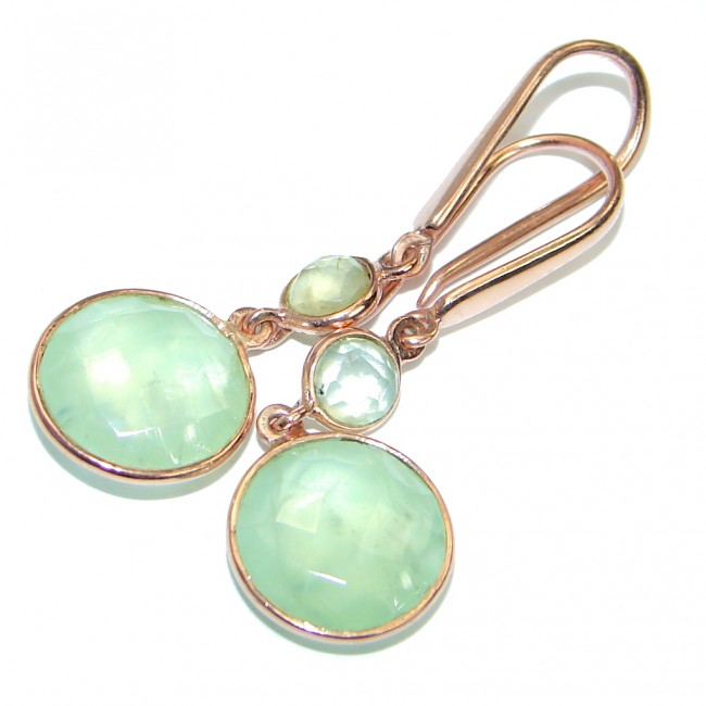 Authentic Moss Prehnite Gold plated over Sterling Silver handmade earrings