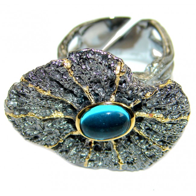 Enchanted Pond Blue Topaz .925 Sterling Silver handmade ring size 6 adjustable