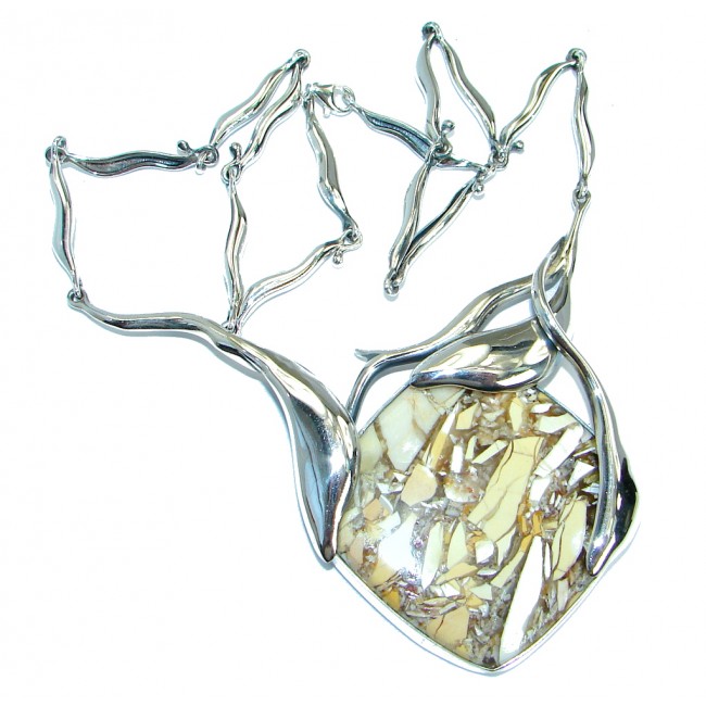 Contemporary Design Australian Bracciated Mookaite Jasper .925 Sterling Silver necklace