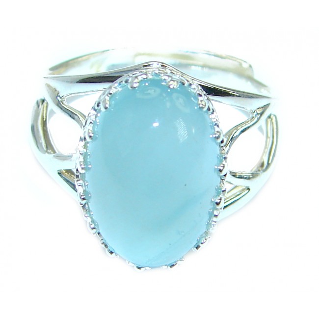 Passiom Fruit Natural Aquamarine 9 ct. Sterling Silver Ring s. 7 adjustable