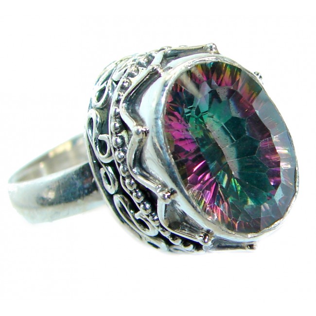 Bold Exotic Magic Topaz Sterling Silver handmade Ring s. 9 1/4