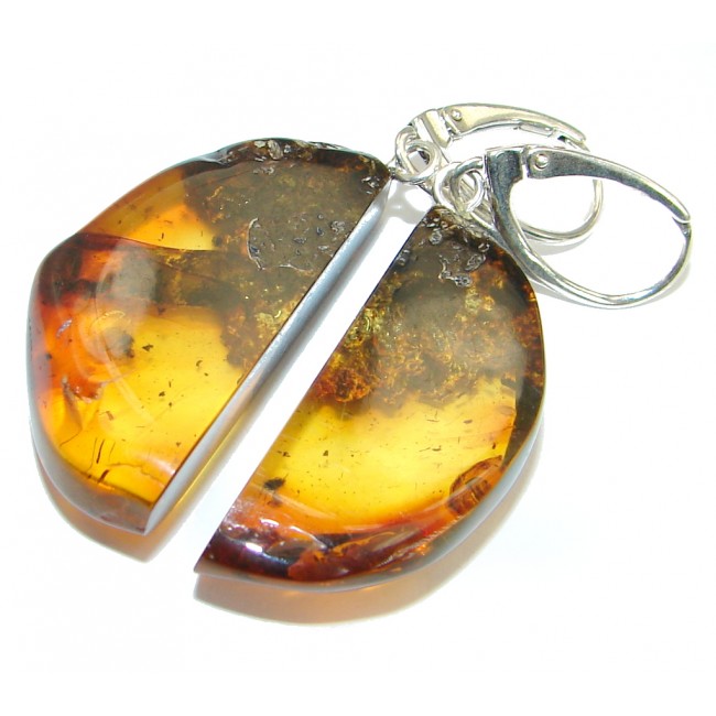 Back to Nature Baltic Amber .925 Sterling Silver handmade earrings