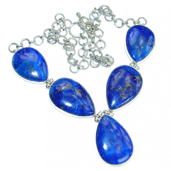 Genuine Lapis Lazuli .925 Sterling Silver handmade Necklace
