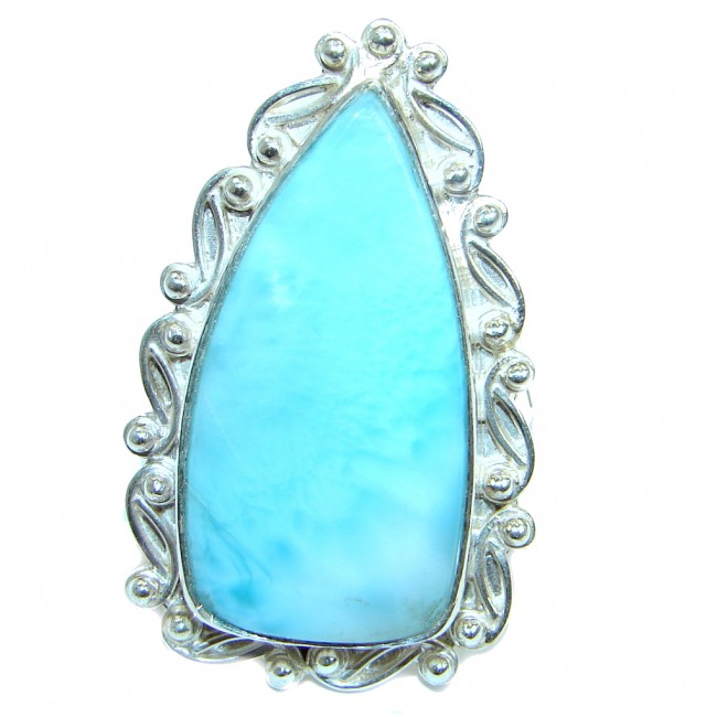 Genuine Larimar .925 Sterling Silver handcrafted Ring s. 9