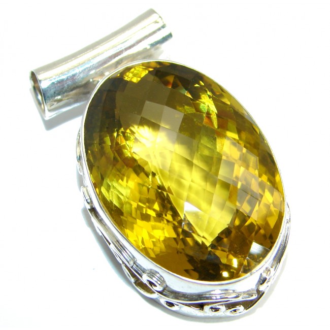 Large Power Magic Citrine .925 Sterling Silver handcrafted pendant