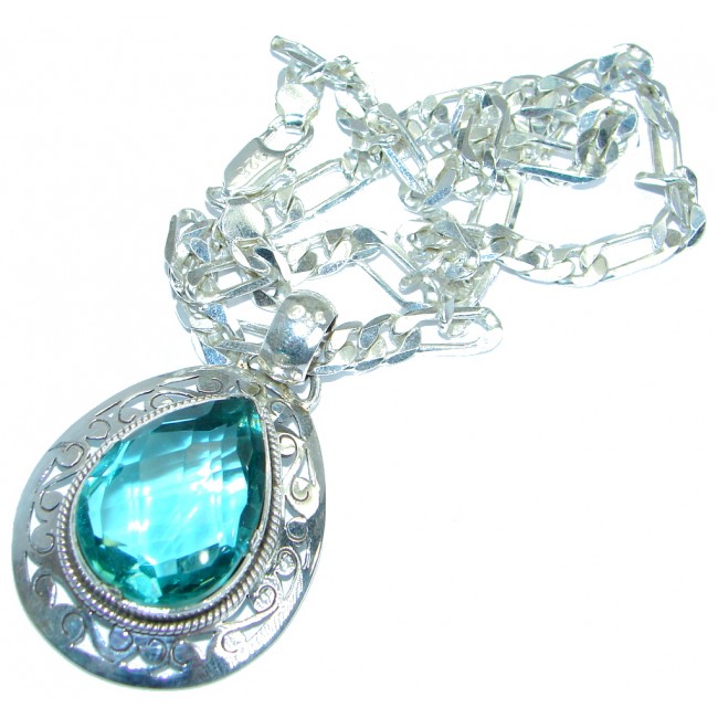 Blue Quartz .925 Sterling Silver handmade Necklace