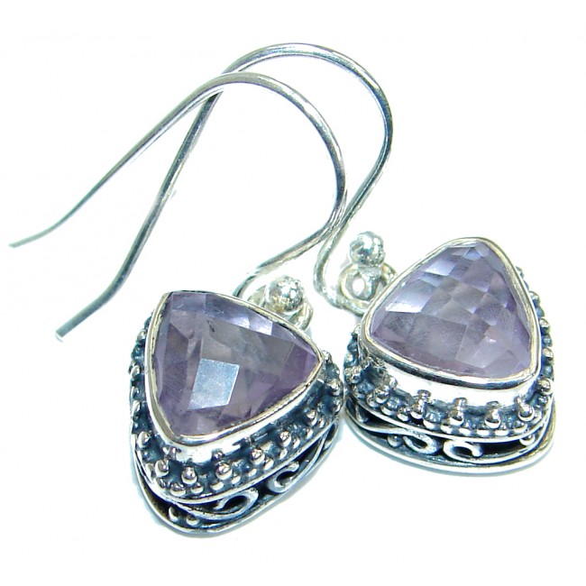 Rich Design Authentic Amethyst .925 Sterling Silver earrings