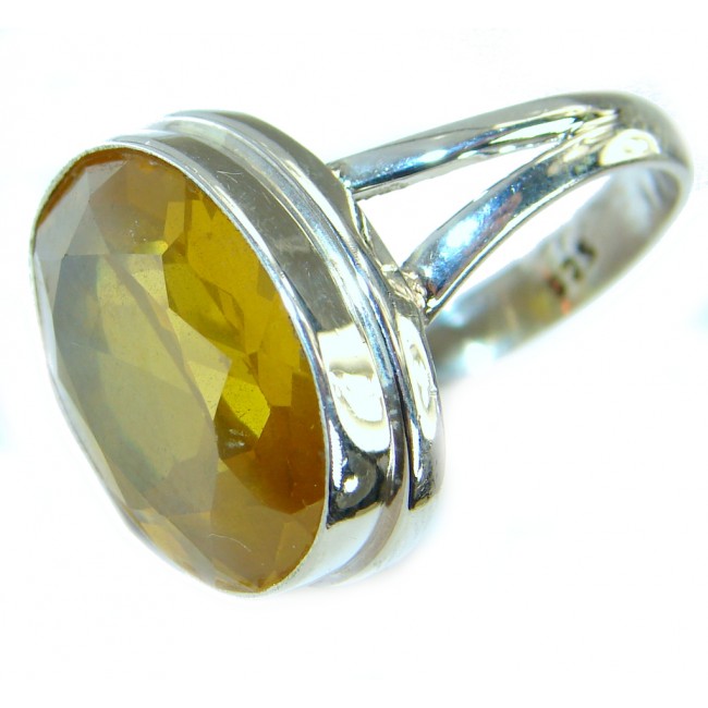 Energazing Citrine .925 Sterling Silver handmade Cocktail Ring size 9 1/4