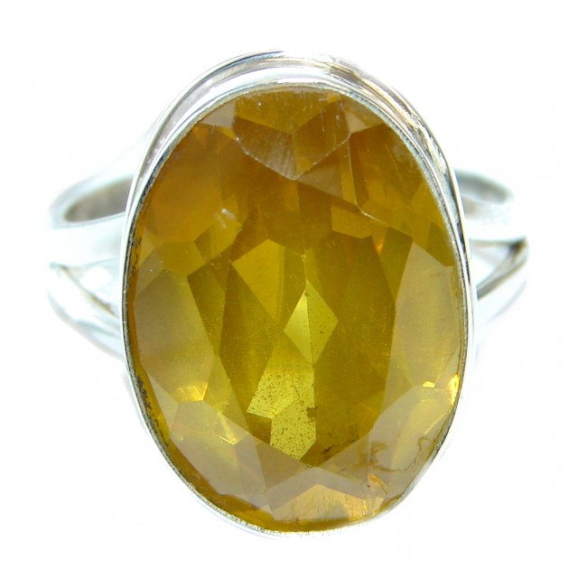 Energazing Citrine .925 Sterling Silver handmade Cocktail Ring size 9 1/4