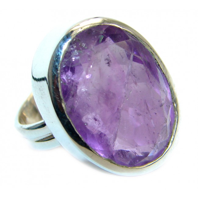 Authentic Amethyst Sterling Silver ring; s. 5 3/4