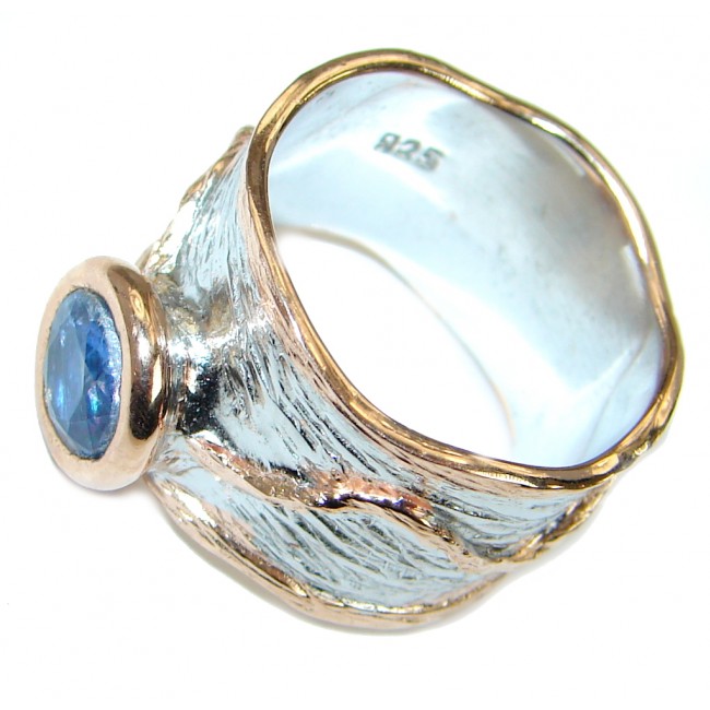 Unique Genuine 2.5 ct Kyanite Sterling Silver Ring s. 7 adjustable