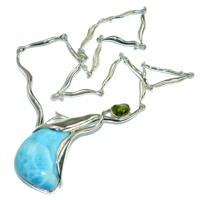 Always Together Nature inspired Sublime Larimar .925 Sterling Silver handmade necklace