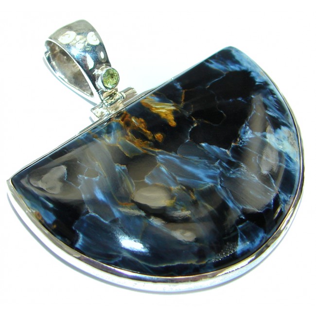 Genuine Black Pietersite .925 Sterling Silver handmade pendant