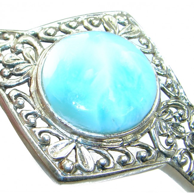 Harmony Sunset Blue Larimar .925 Sterling Silver handcrafted Bracelet / Cuff