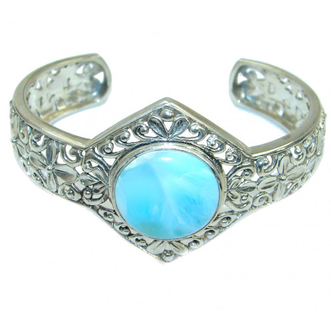 Harmony Sunset Blue Larimar .925 Sterling Silver handcrafted Bracelet / Cuff