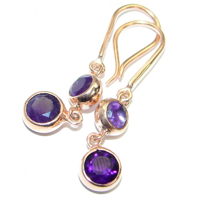 Vintage Style Amethyst 18 ct Gold over .925 Sterling Silver handmade earrings