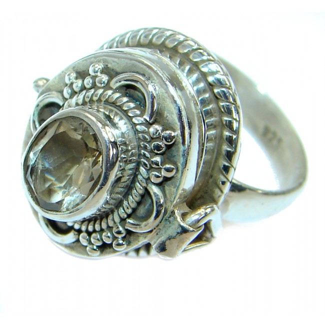 Exotic Citrine .925 Sterling Silver Poison Ring s. 8