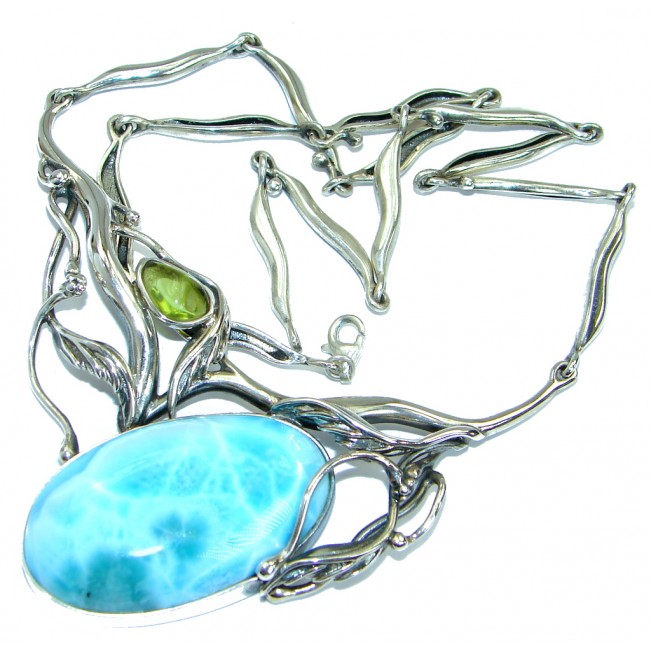 Always Together Nature inspired Sublime Larimar .925 Sterling Silver handmade necklace