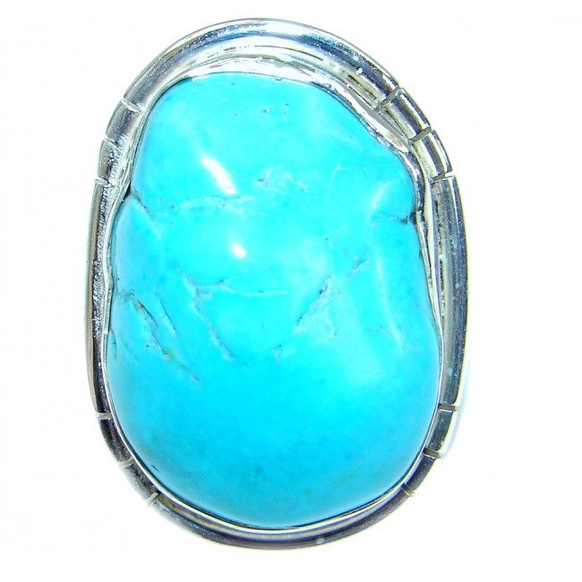 Turquoise .925 Sterling Silver handmade Ring size 6 1/4