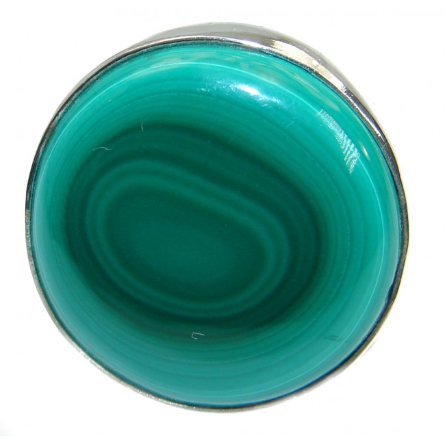 Natural Sublime quality Malachite .925 Sterling Silver handcrafted ring size 6 3/4