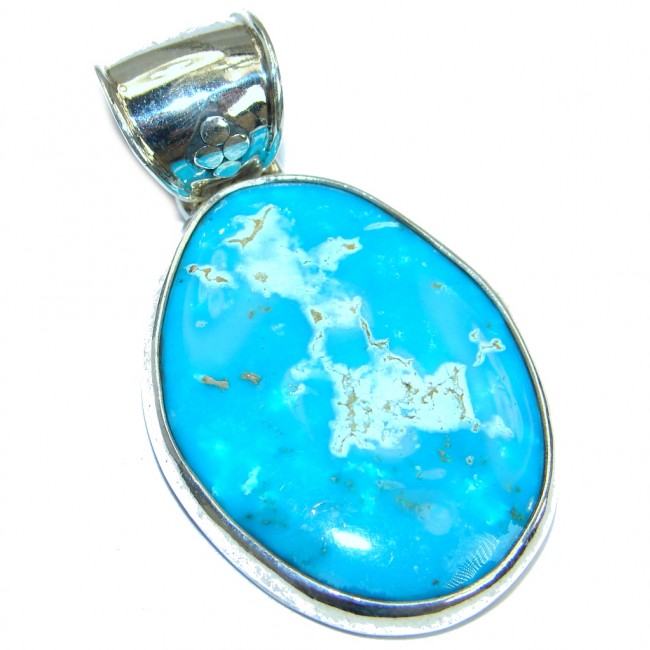 Authentic Turquoise .925 Sterling Silver Handmade Pendant