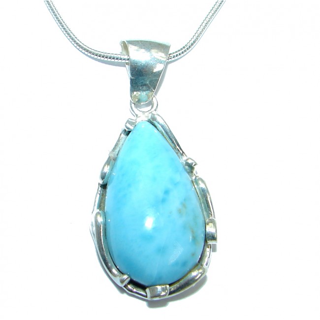 Nature inspired Sublime Larimar oxidized .925 Sterling Silver handmade necklace