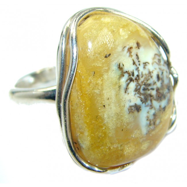 Genuine Butterscotch Baltic Polish Amber .925 Sterling Silver handmade Ring size 7 1/4