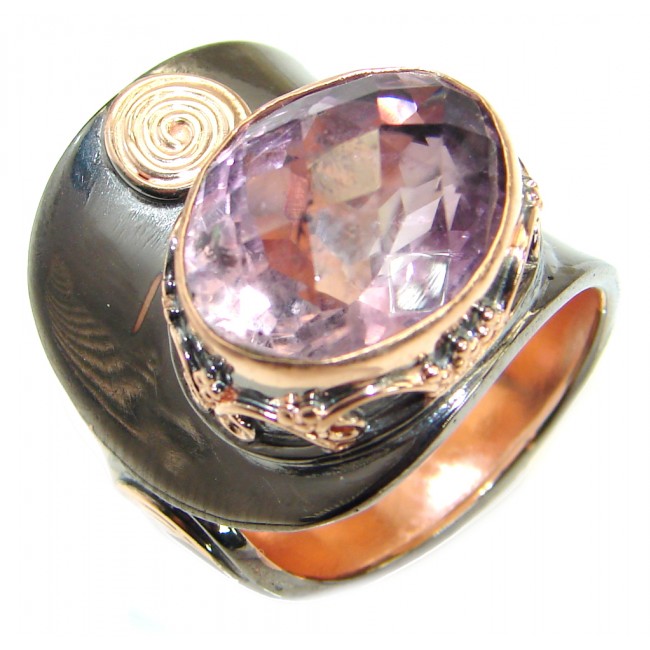 Authentic Amethyst .925 Sterling Silver handmade Ring size 7 adjustable