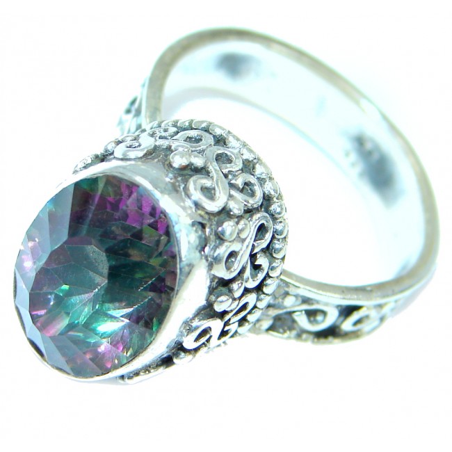 Bold Exotic Magic Topaz .925 Sterling Silver handmade Ring s. 9