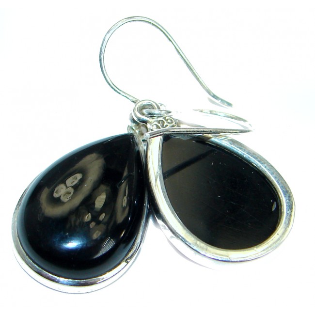 One in the world Onyx .925 Sterling Silver handmade earrings