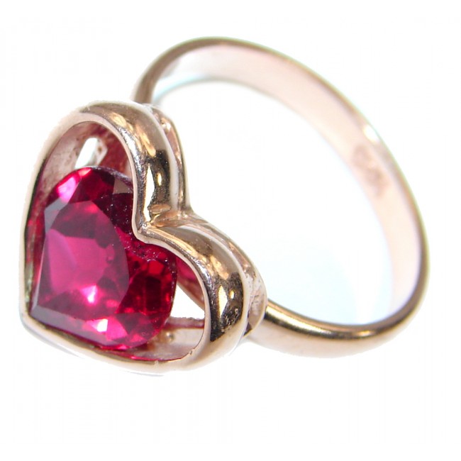 Exotic Red topaz Rose Gold over .925 Silver Ring s. 6 1/4